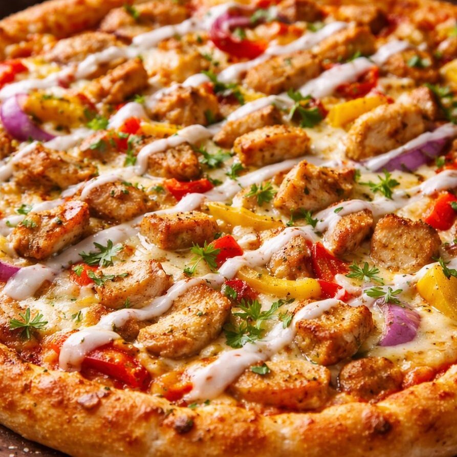Tavuklu Pizza (Büyük Boy) Menü+ 2 adet içecek