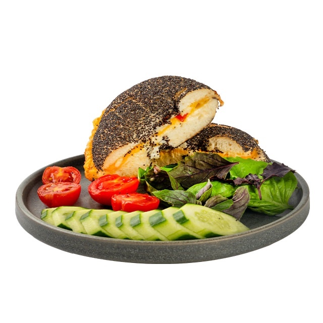 Mavi Haşhaşlı Dört Peynirli Bagel