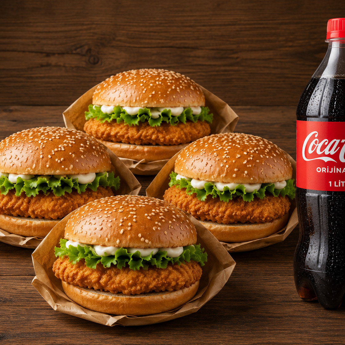 4 ADET TAVUK BURGER AİLE MENÜSÜ