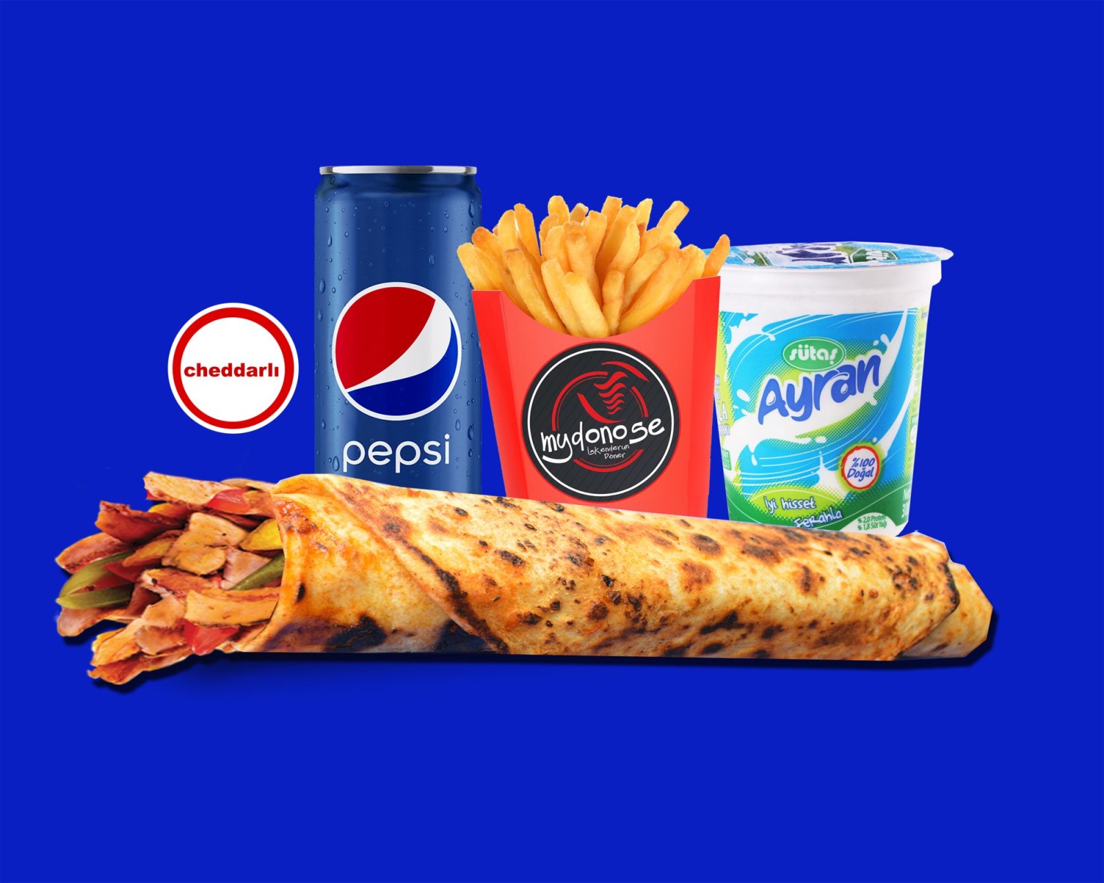 Cheddarlı Zurna Tavuk Döner Dürüm Menü