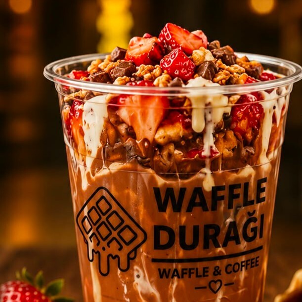 Çilek Bardak Waffle