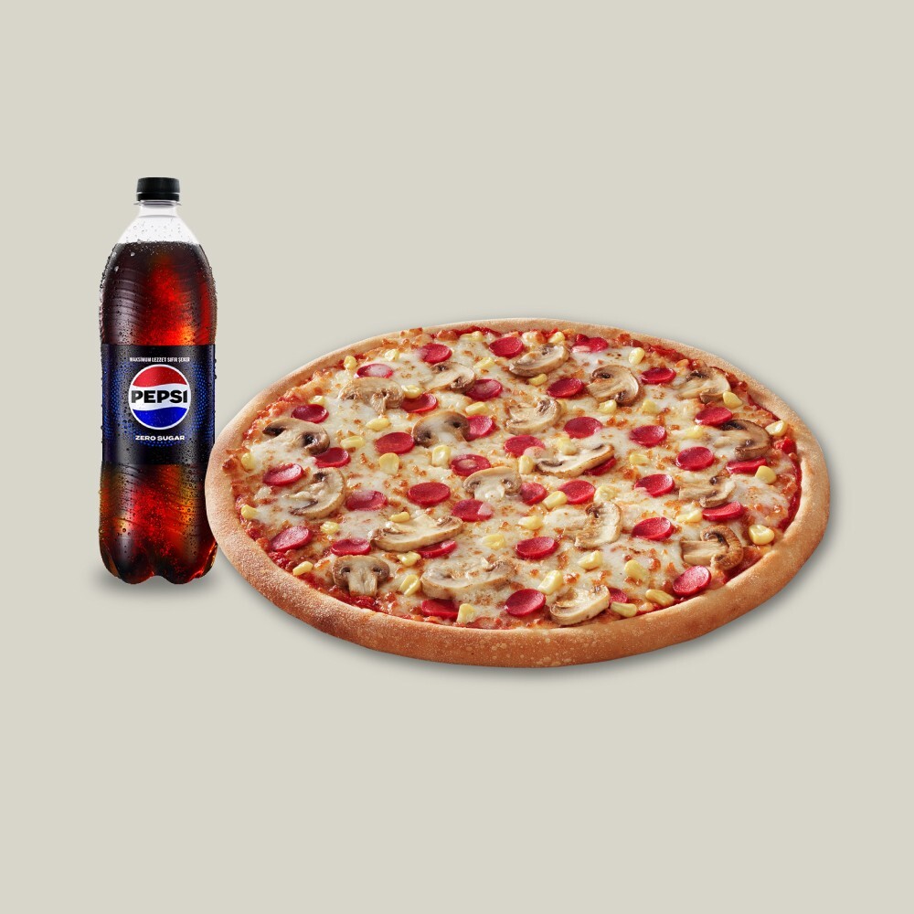 Büyük Boy Pizza + Pepsi Zero Sugar (1 L.)