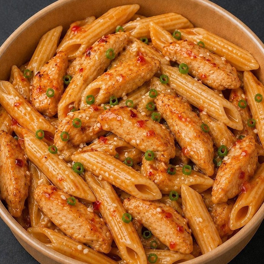 Sweet Chili Soslu Tavuklu Makarna