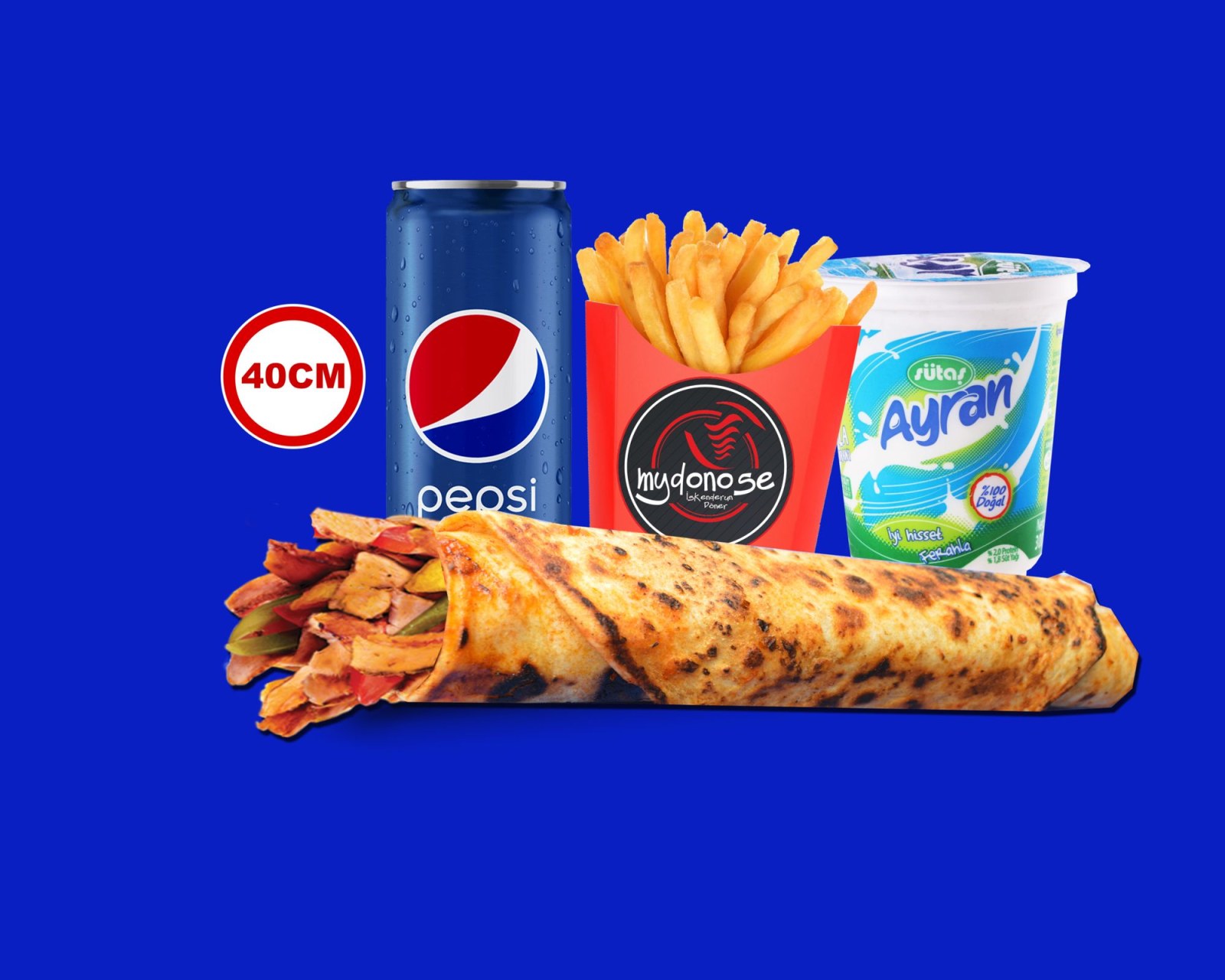 Kaşarlı Zurna Tavuk Döner Dürüm Menü