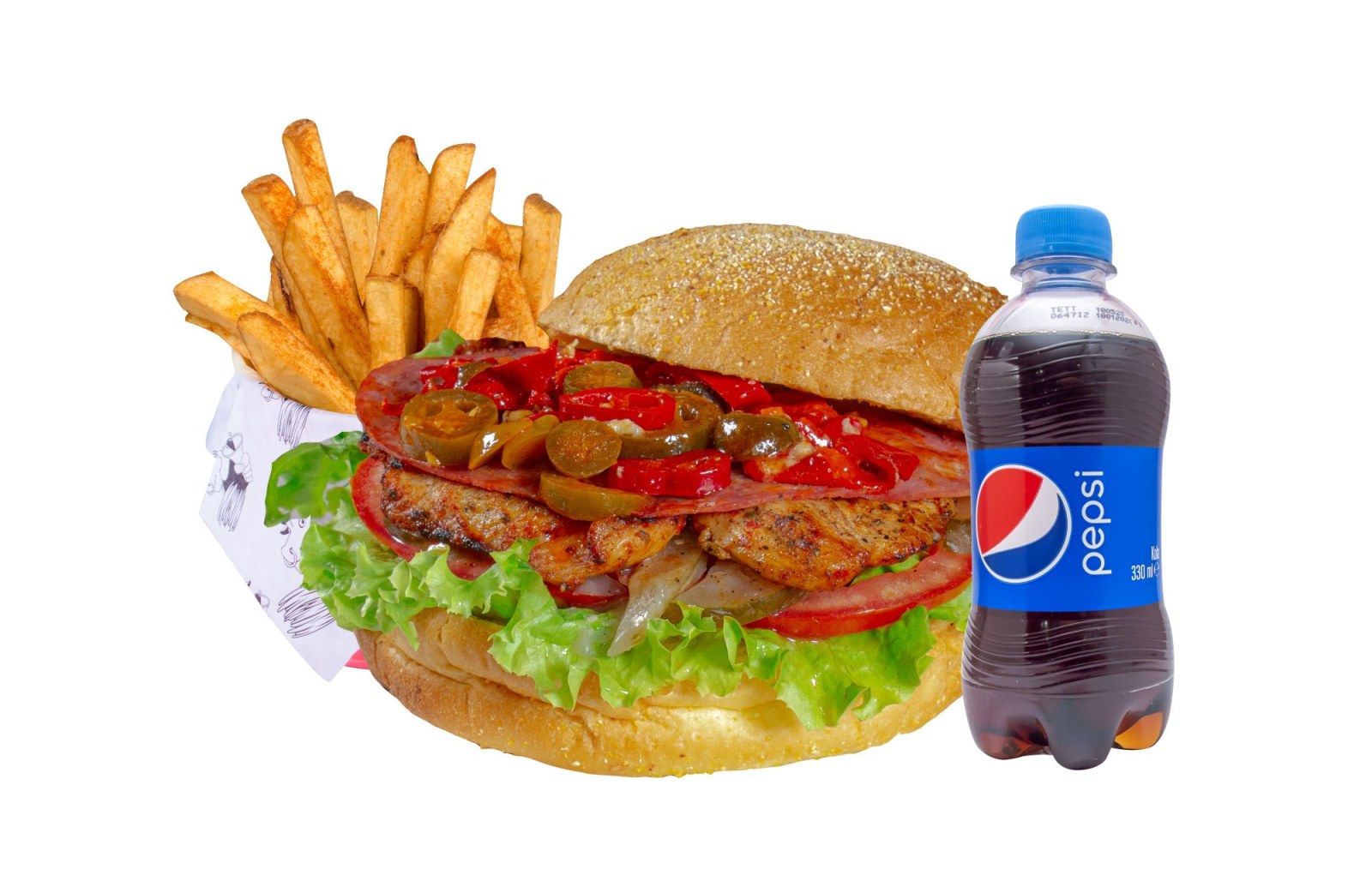 Double Mexico Tavuk Fleto Burger Menü