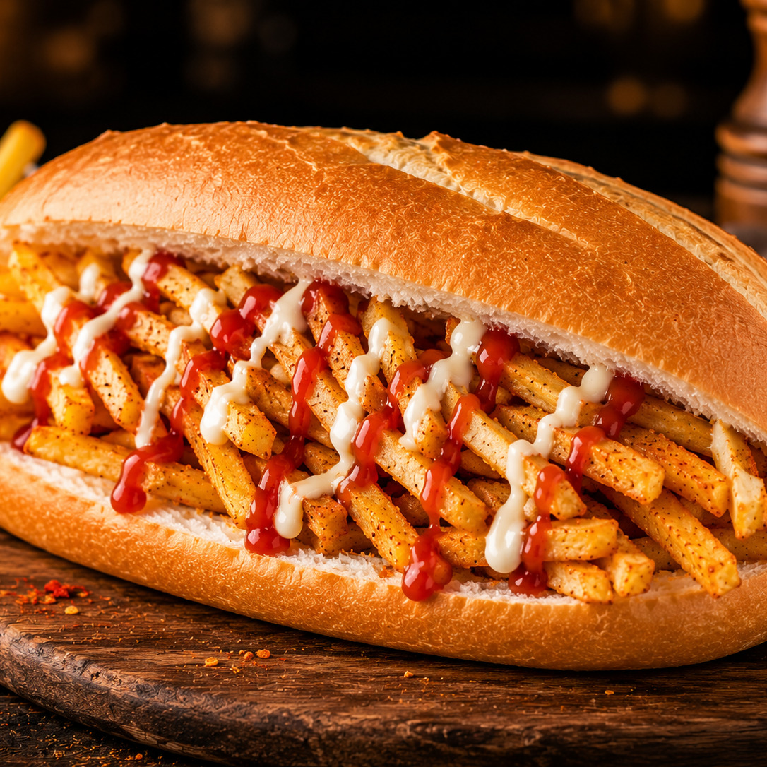 Tam Ekmek Sandviç Çıtır Patates Kızartması