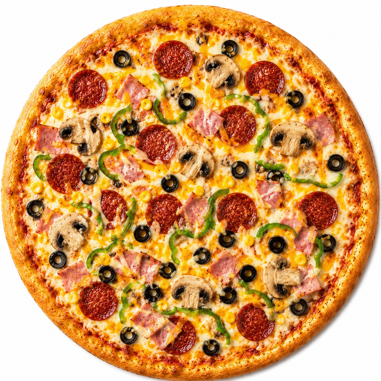 🍕Karışık Pizza Cheddarlı Peynirli