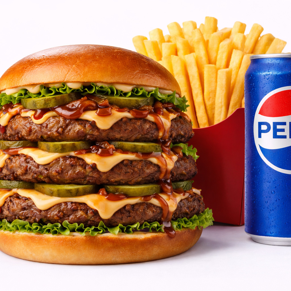 Triple Barbekü Burger Menu