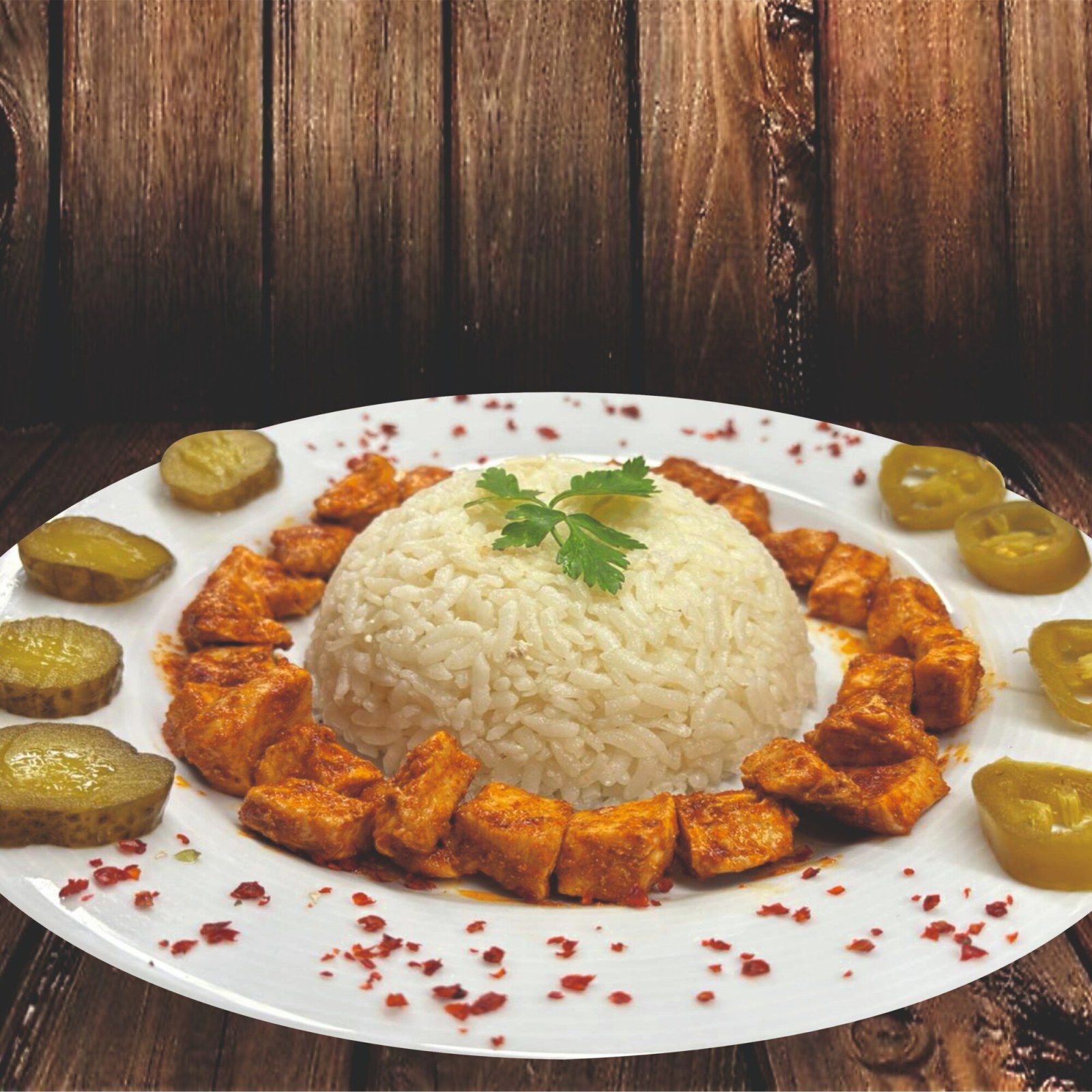 Soslu Tavuk, Pilav