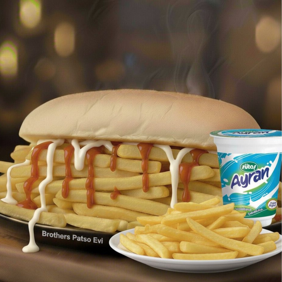 Sade Patso + Patates Kızartması + Büyük Ayran