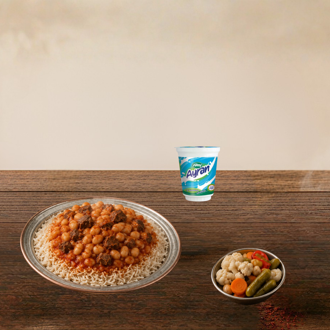 Pilavüstü Az İspir Fasulye ve Ayran Menü