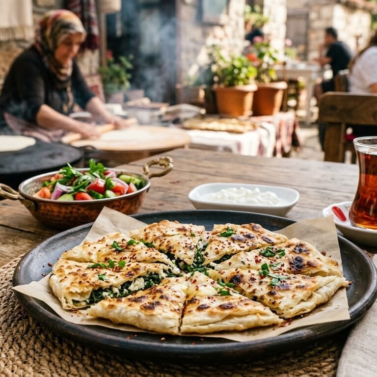 kasarlı sucuklu peynirli gözleme