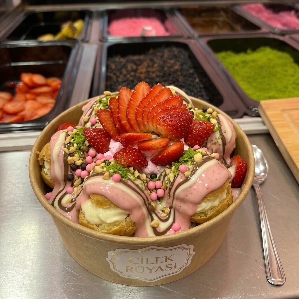 Çilek Rüyası Waffle Bowl Orta Boy Bowl