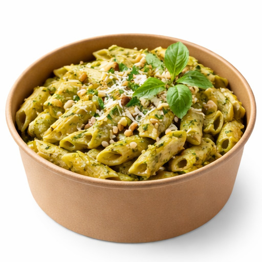 Pesto Soslu Kremalı Makarna