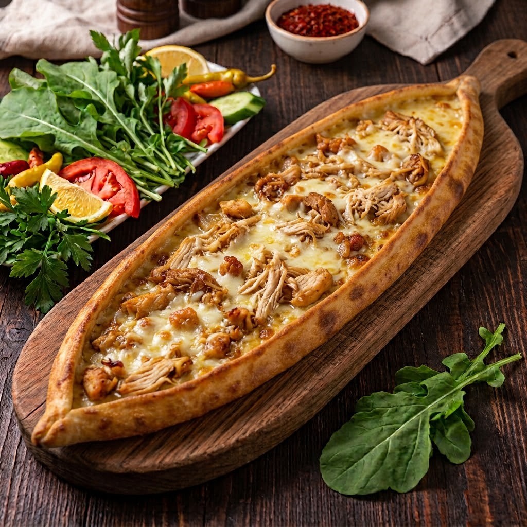 Tavuklu Kaşarlı Pide