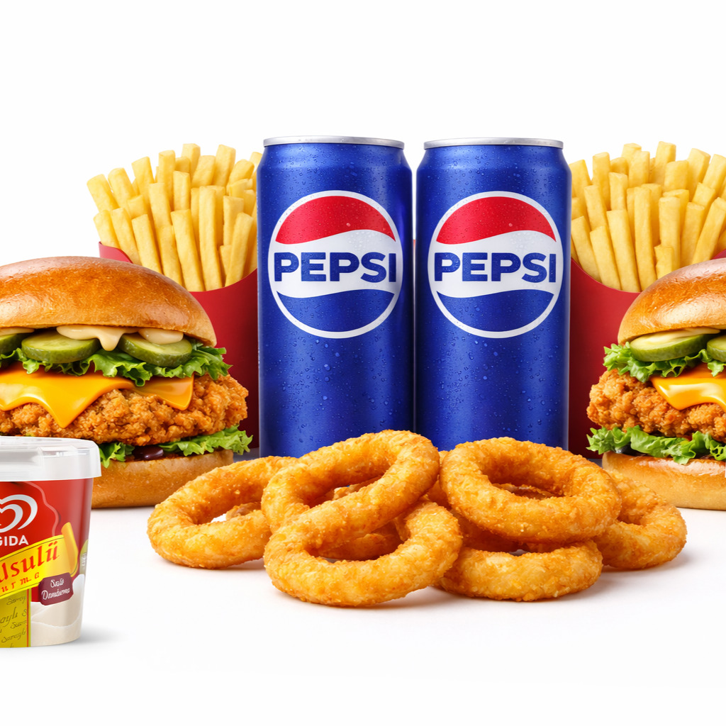 İki Kişilik Algida Mr Chicken Burger Menü