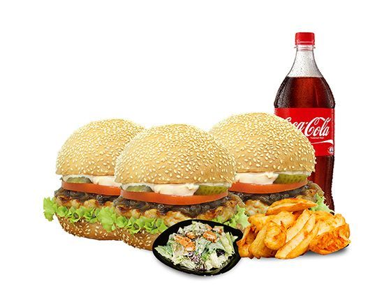 3 Kişilik Chicken Classic Burger Menü