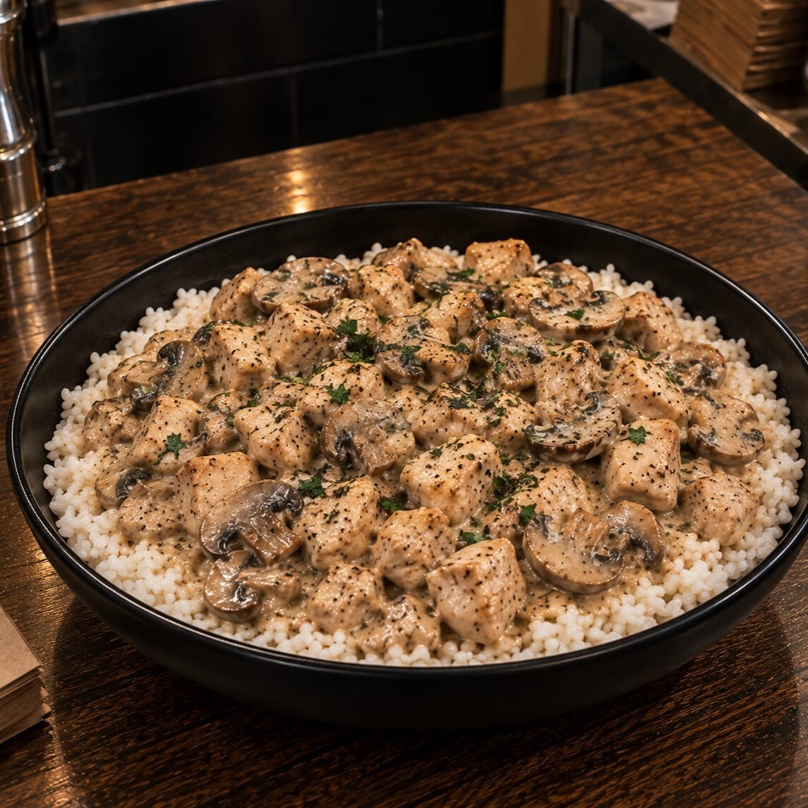 Kremalı Mantarlı Tavuklu Pilav