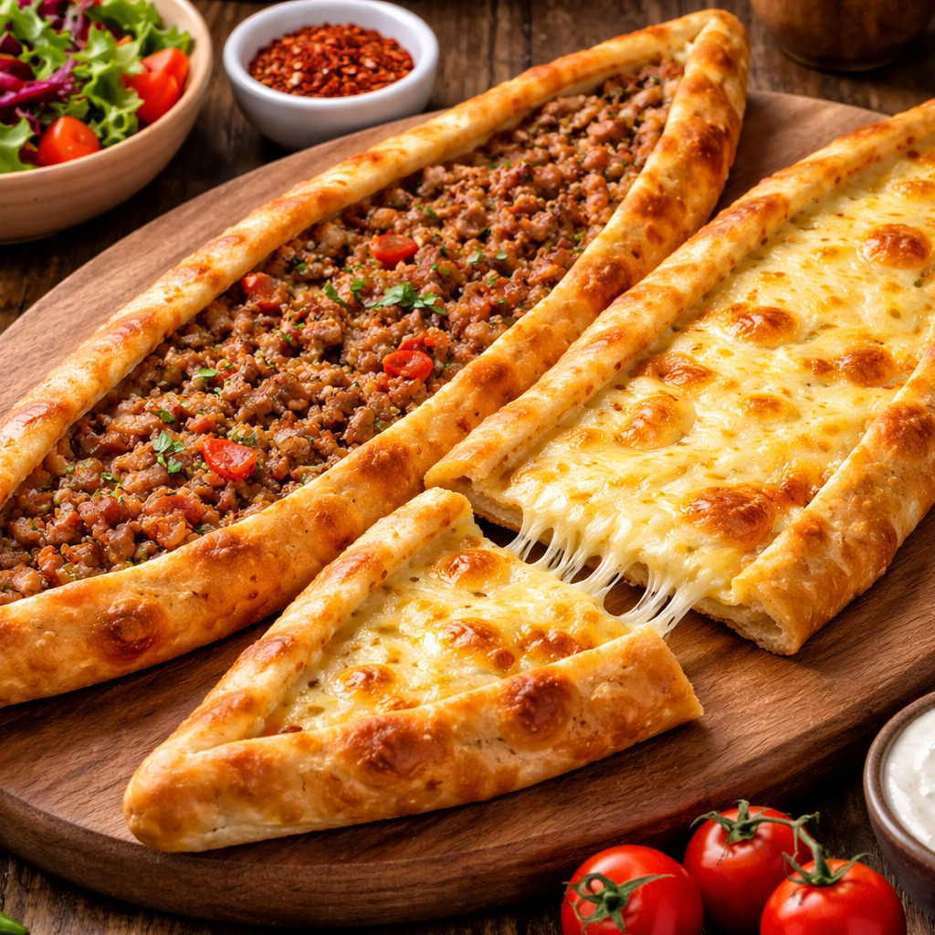 1 Kıymalı 1 Kaşarlı Pide