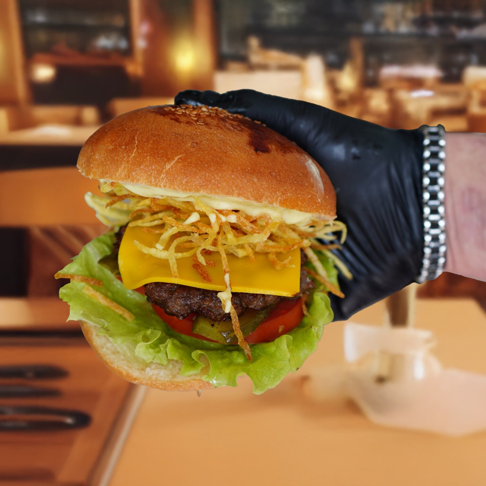 Cheese Burger (90 gr ) + Patates