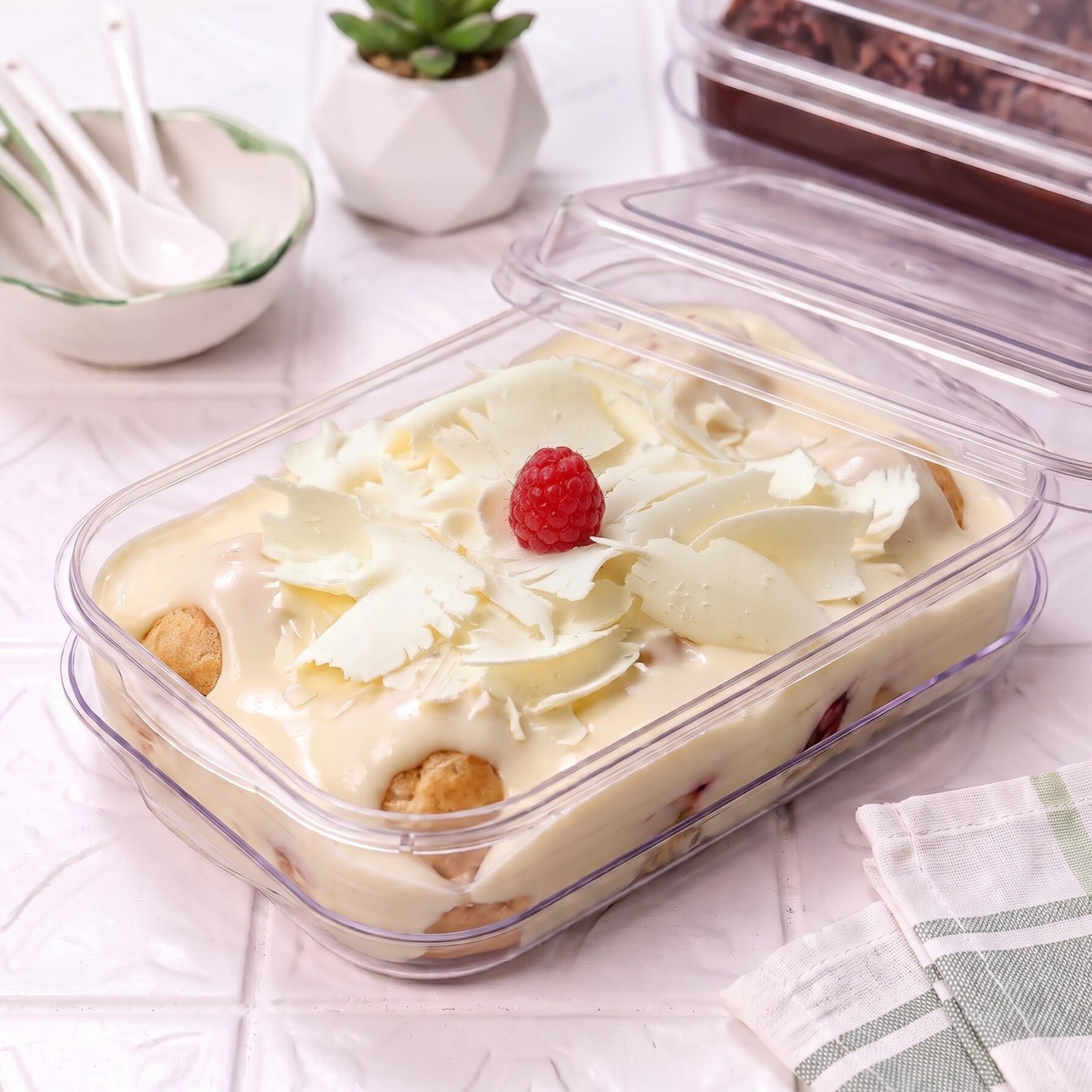 Beyaz Çikolatalı Frambuazlı Dökme Profiterol