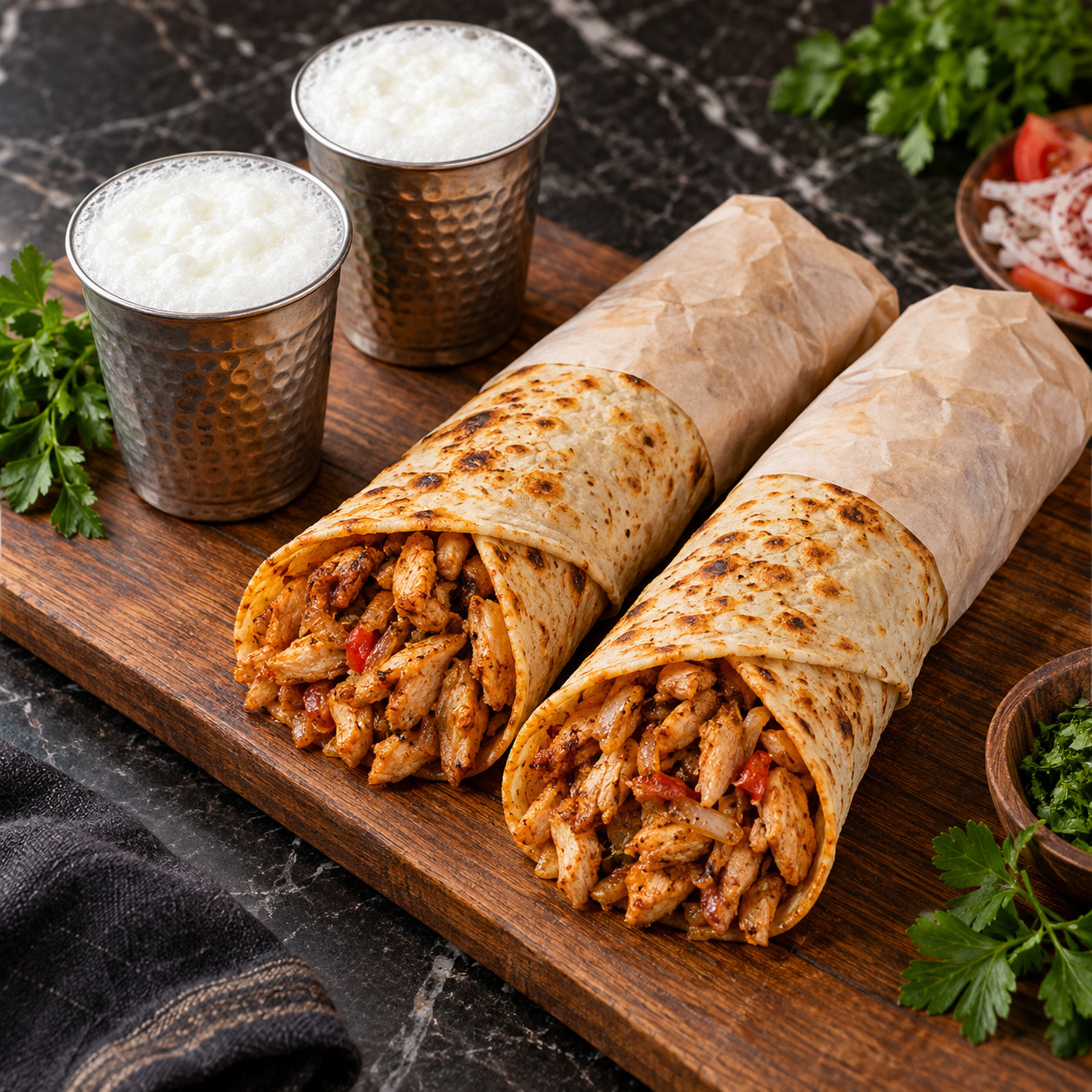 2 Adet Tavuk Dürüm + 2 Adet Ufak Ayran