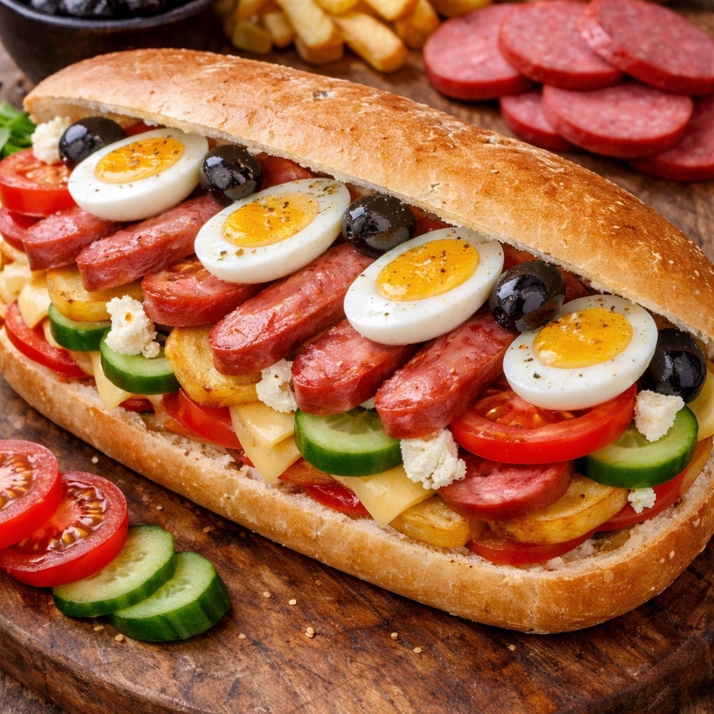 3 Çeyrek Ekmek Zengin Karışık Kahvaltı Soğuk Sandviç
