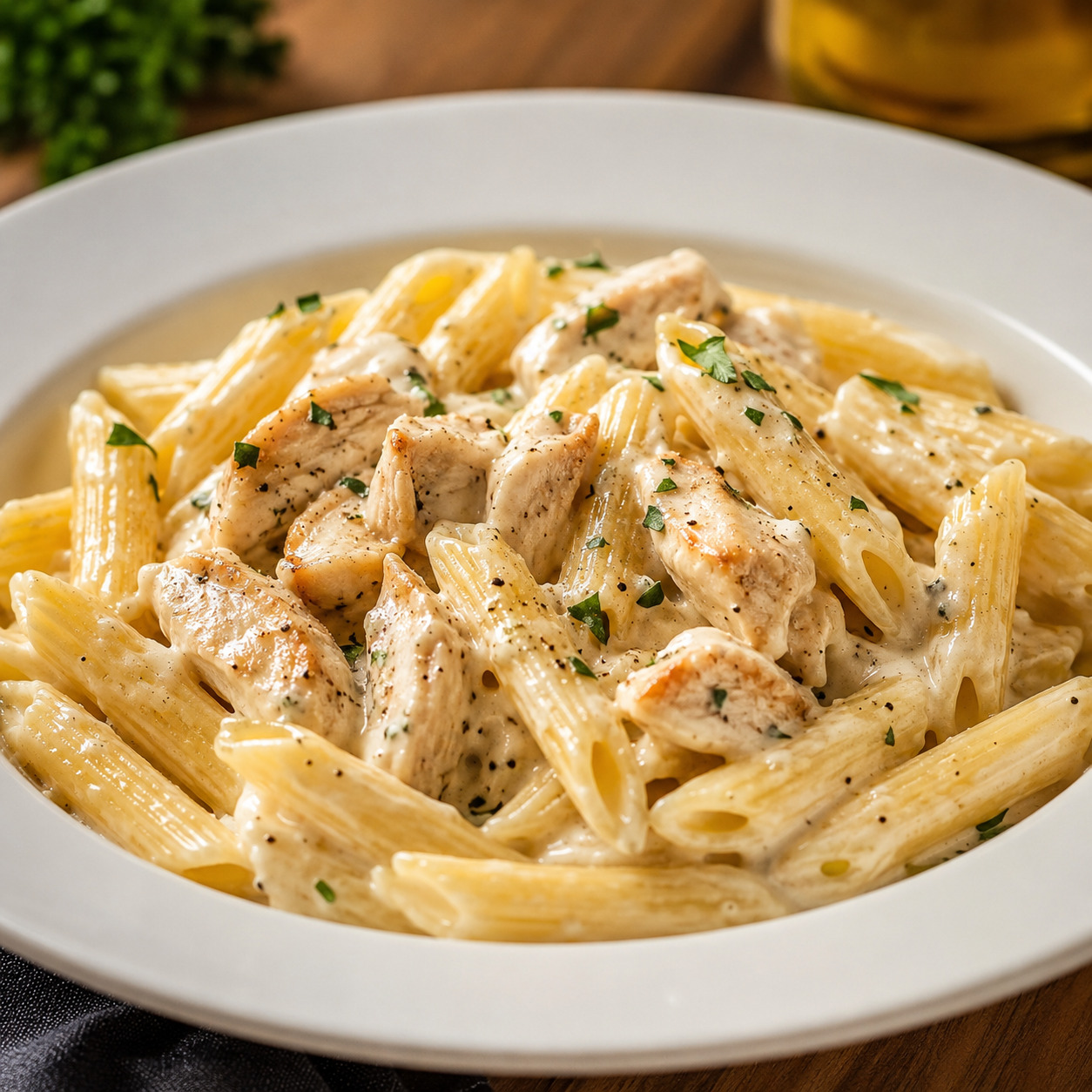 Tavuklu Kremalı Penne