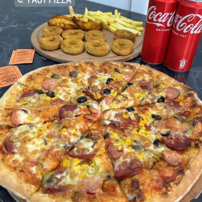 Orta Boy Pizza+Patates+Çıtır Tavuk+Ranch Sos+Coca Cola 1 LT
