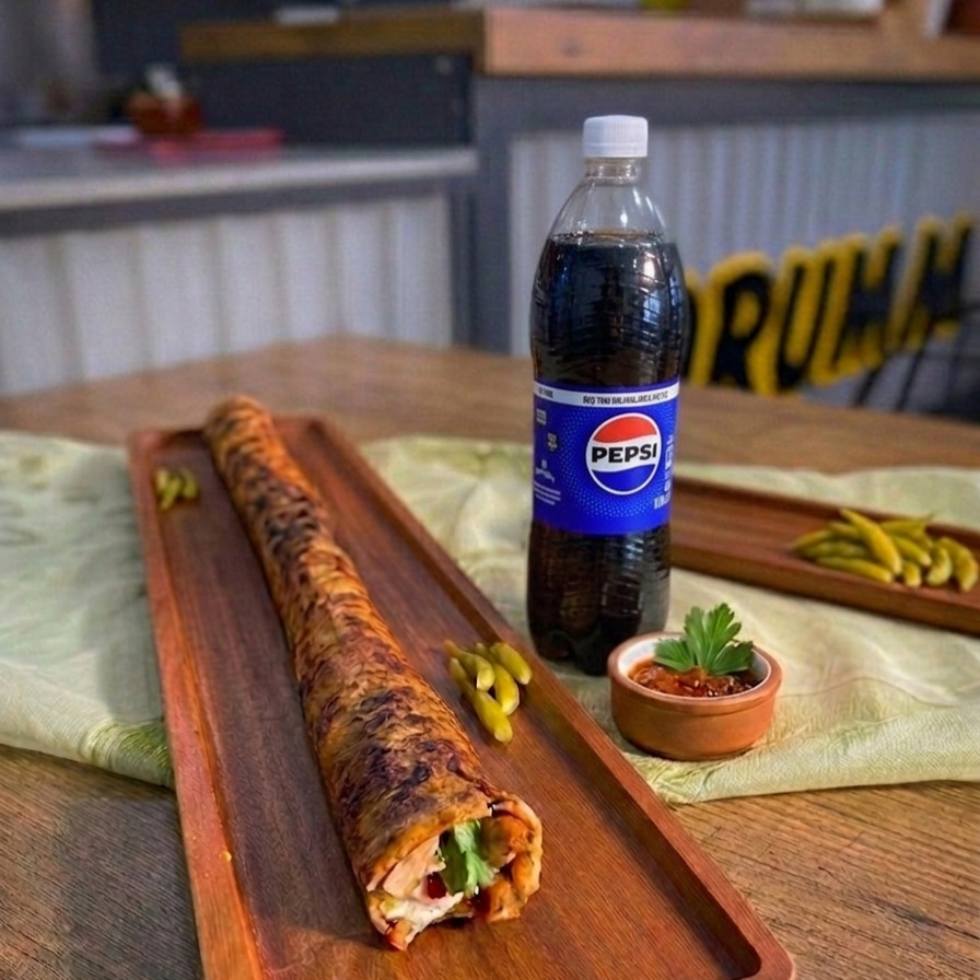 4 Adet Özel Soslu Zurna Dürüm 70 cm 130 gr + 1 Litre Pepsi