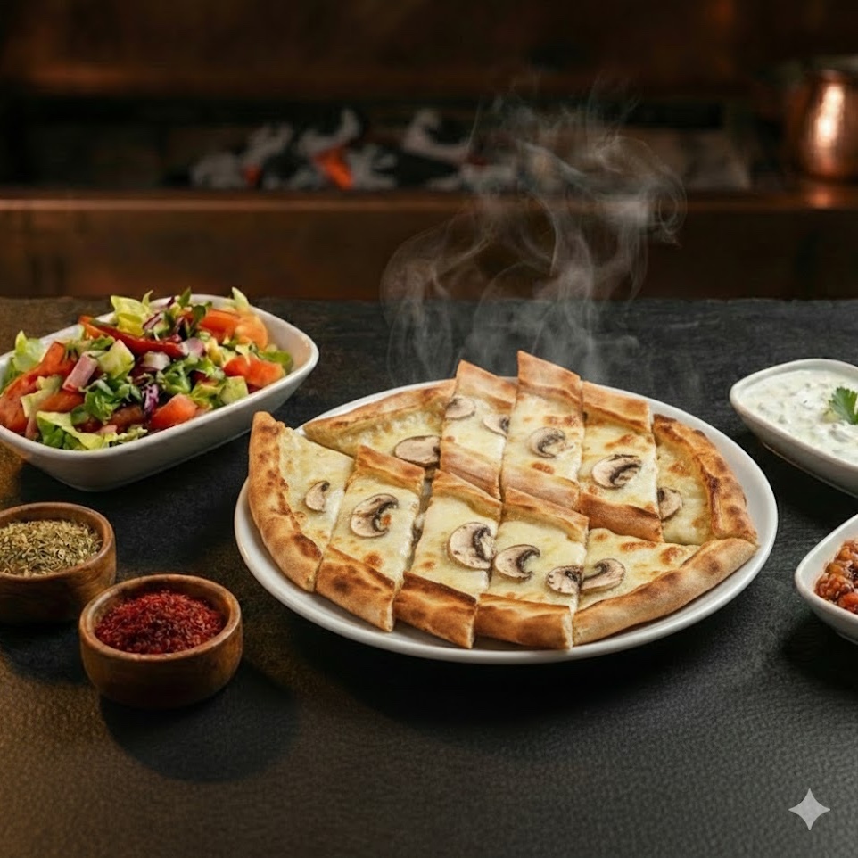 Kaşarlı Mantarlı Pide