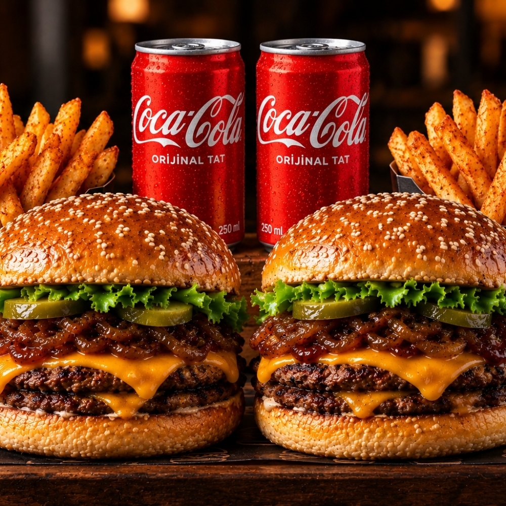 2 Klasik Burger Menü + Kola