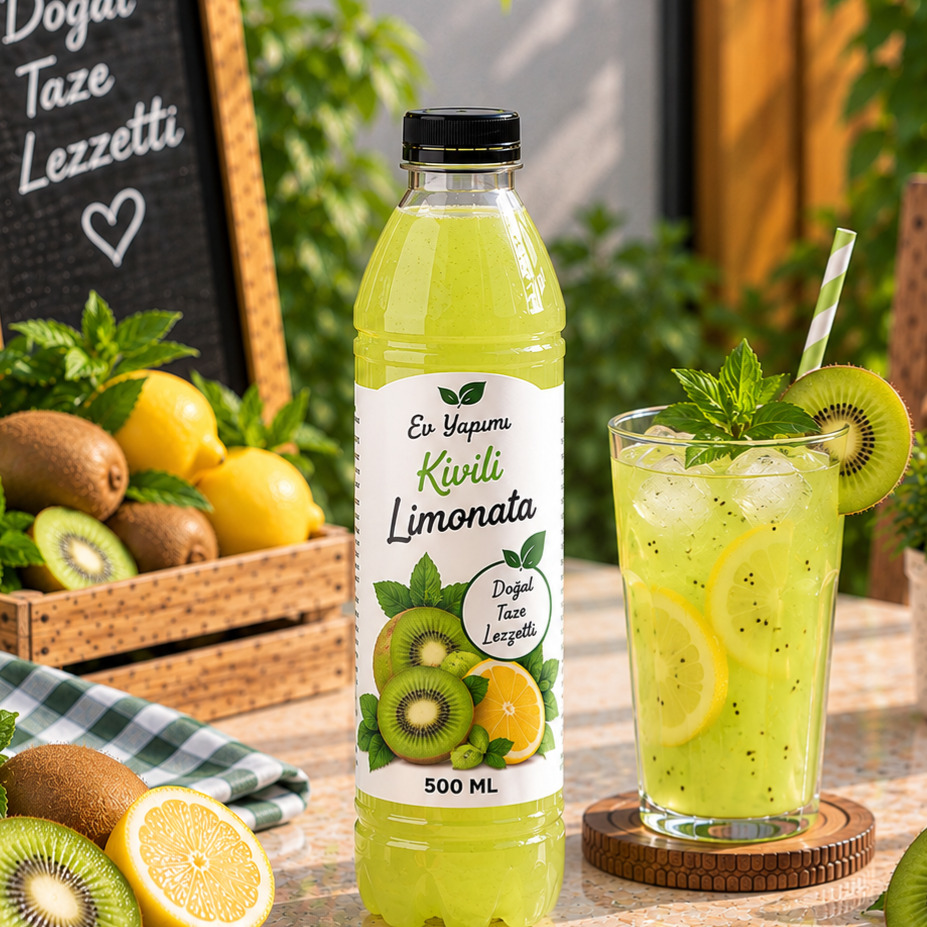 Ev Yapımı Kivi Aromalı Limonata 500 Ml