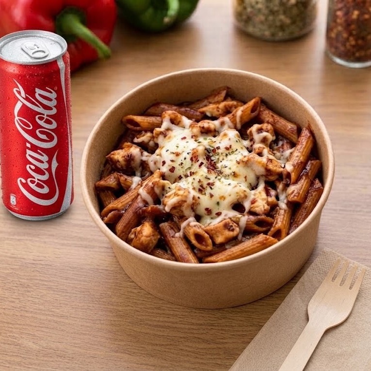 Barbeku Soslu Tavuklu Penne + Coca Cola