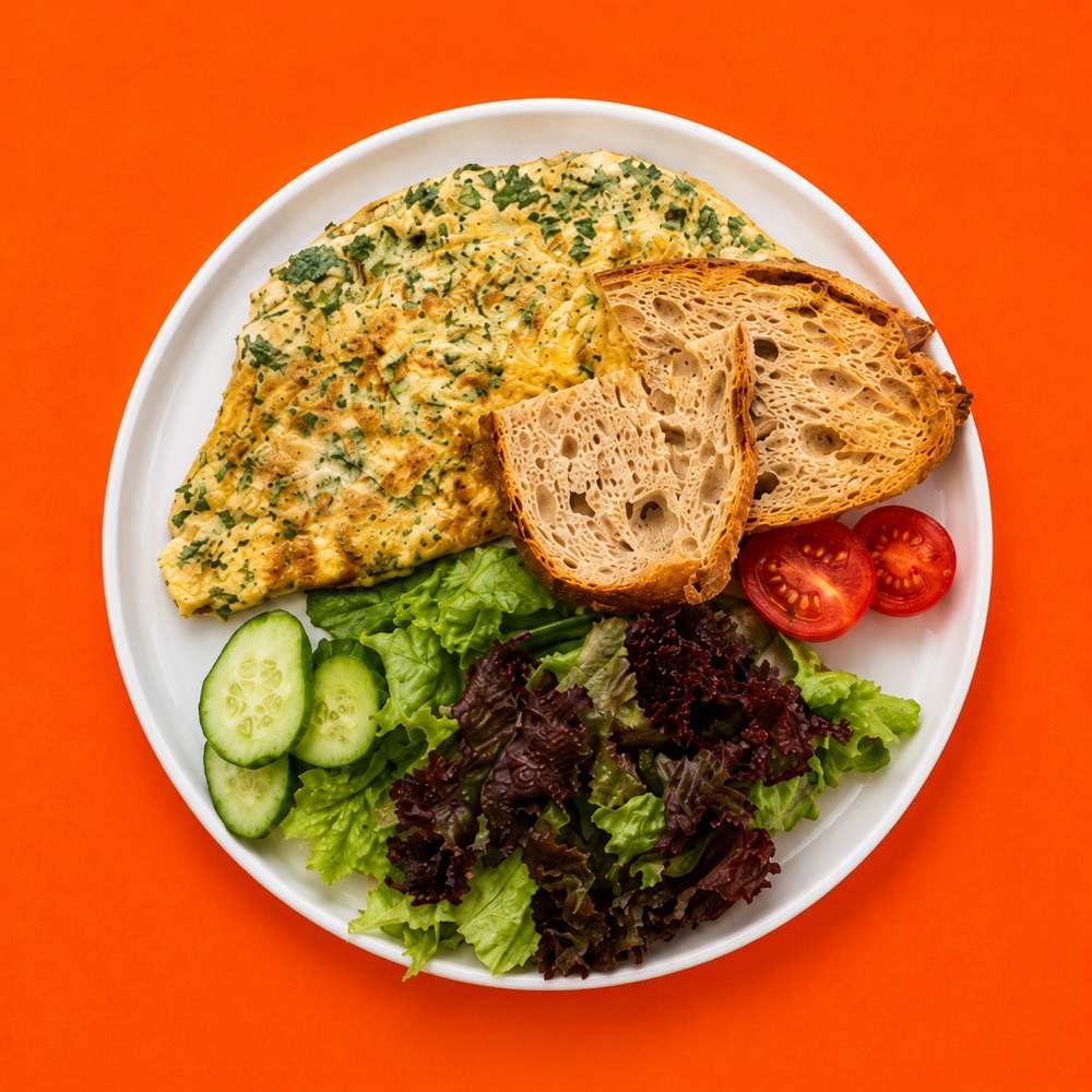 Beyaz Peynirli Otlu Omlet