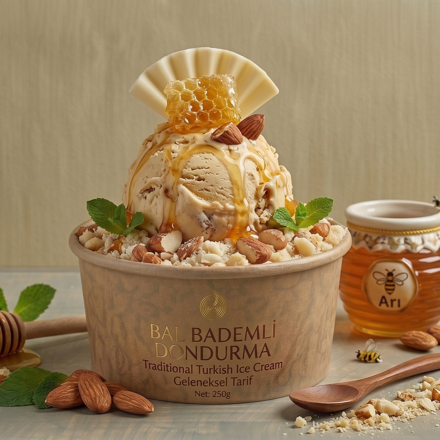 Bal Bademli Dondurma (250 gr.)