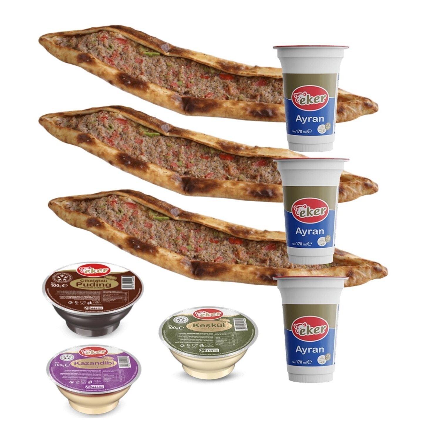 Eker 3'lü Kıymalı Pide Menü