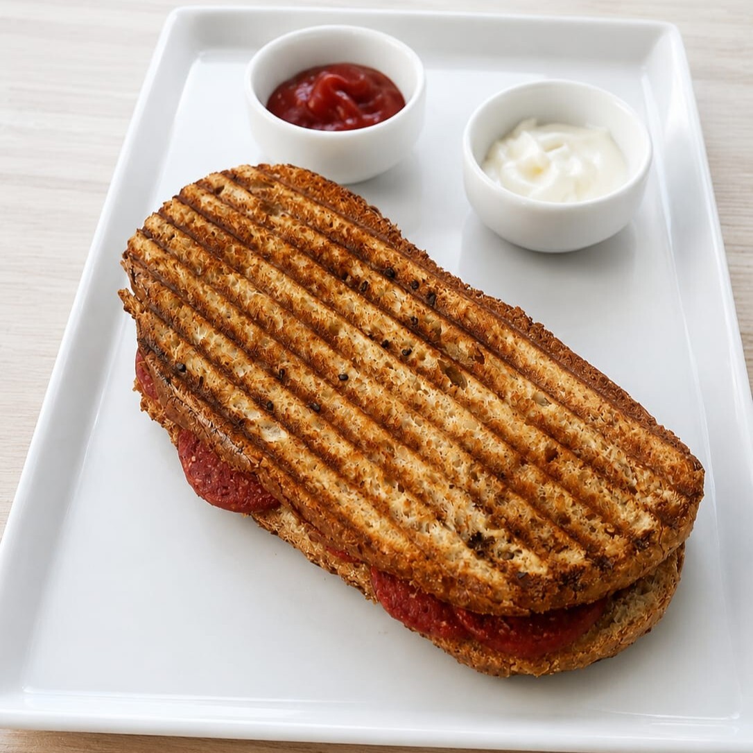 Sucuklu Tost (Kepekli Ekmek)