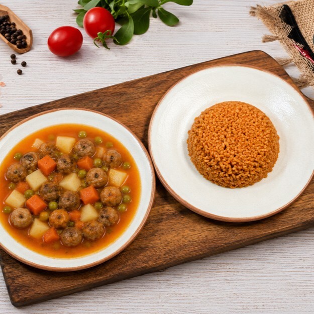 Sebzeli Sulu Köfte & Bulgur Pilavı