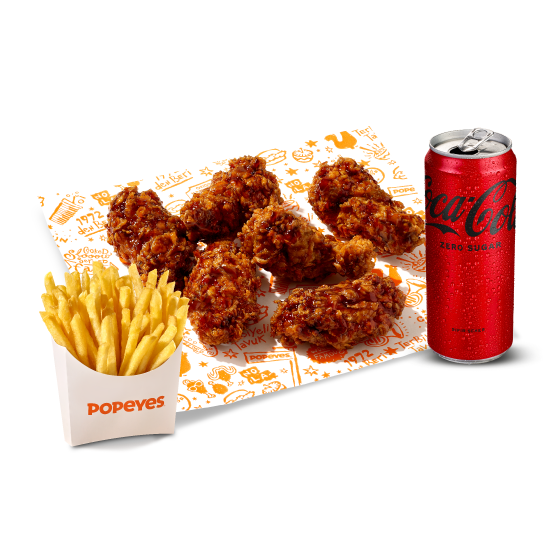 6’lı Ballı Barbekü Soslu Kanat Menü