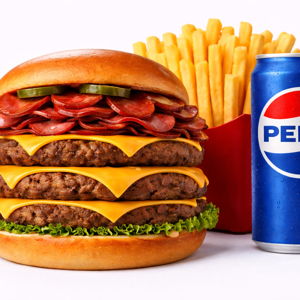 Triple Peperonı Burger Menu