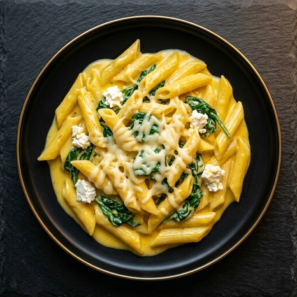 Ispanaklı Cheddarlı Penne