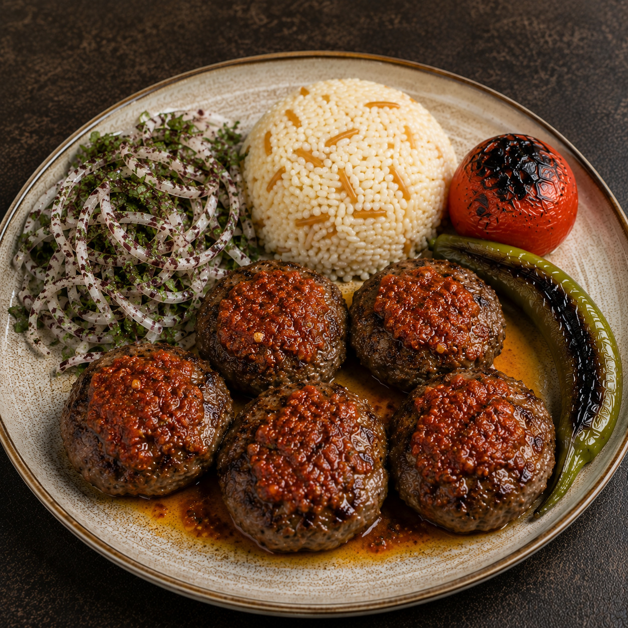 Acılı Pilav Üstü Köfte