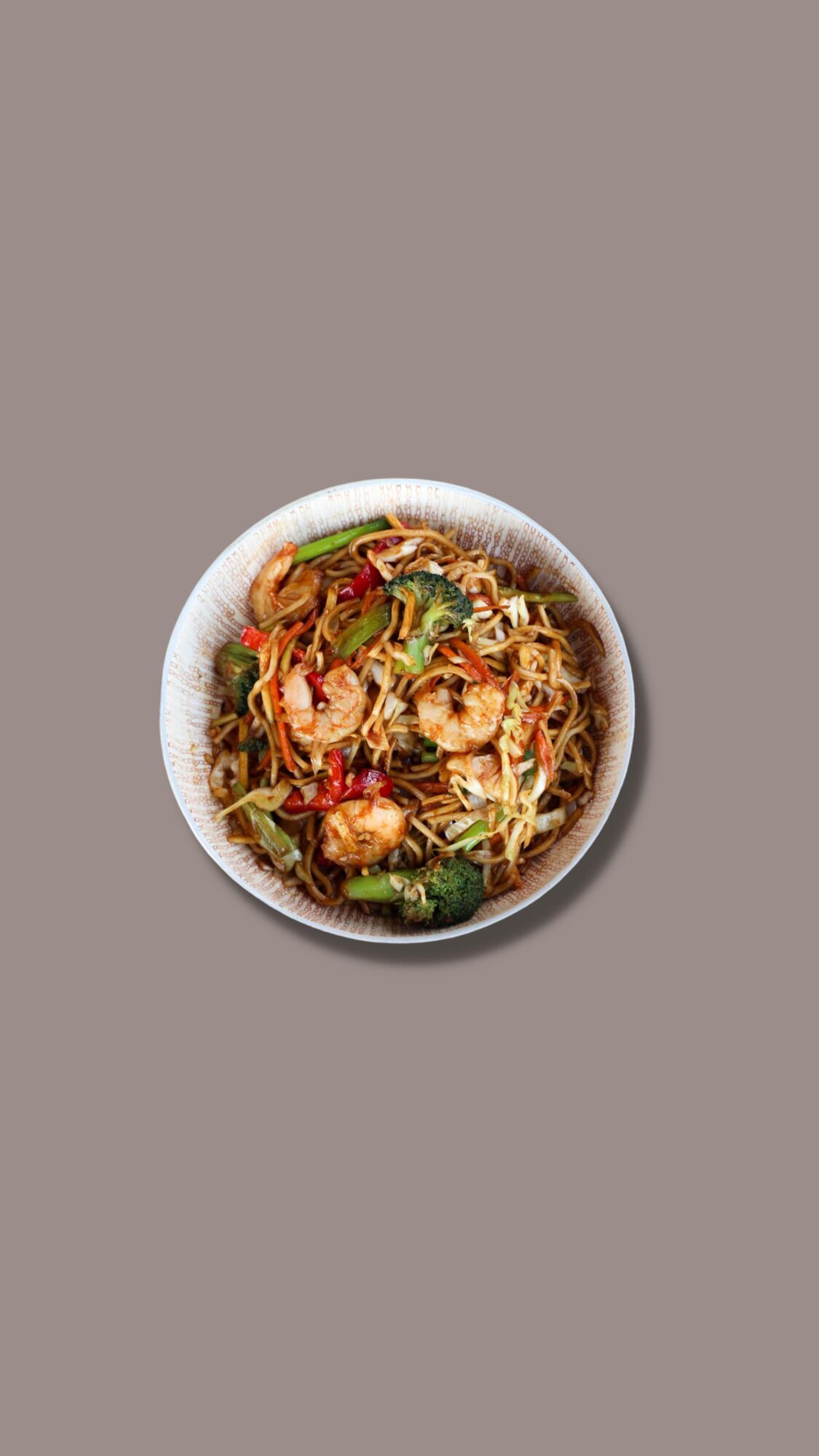 Teriyaki Soslu Karidesli Sebzeli Erişte
