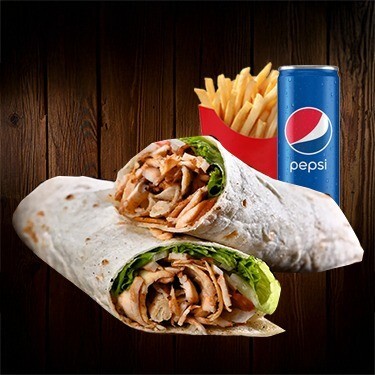 Tavuk Klasik Dürüm+Kutu Pepsi+Patates Kızartması