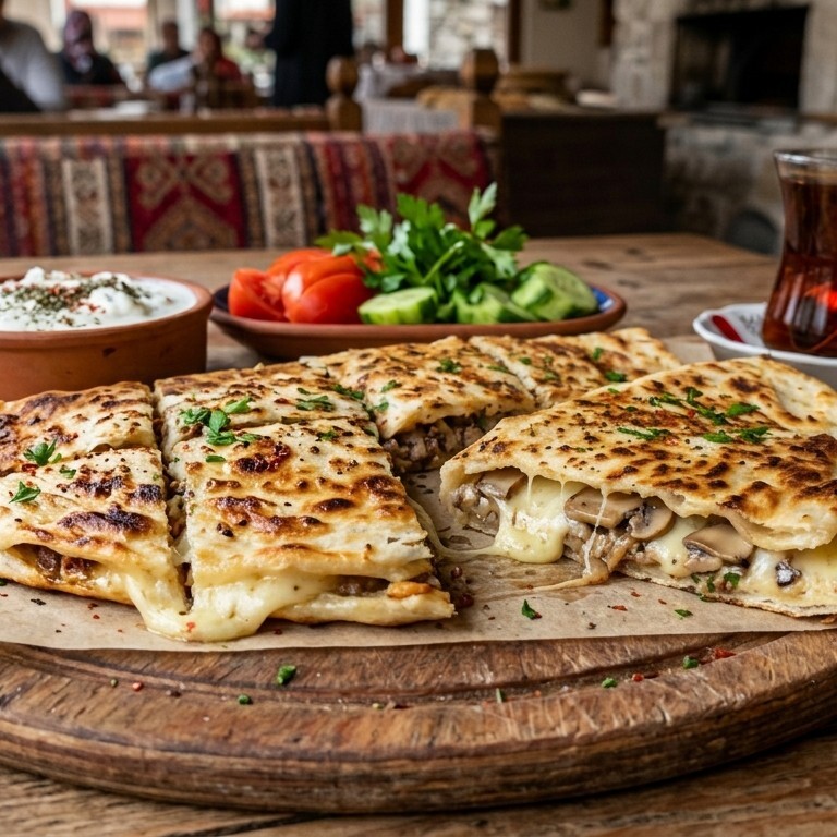 Mantarlı Kaşarlı Gözleme