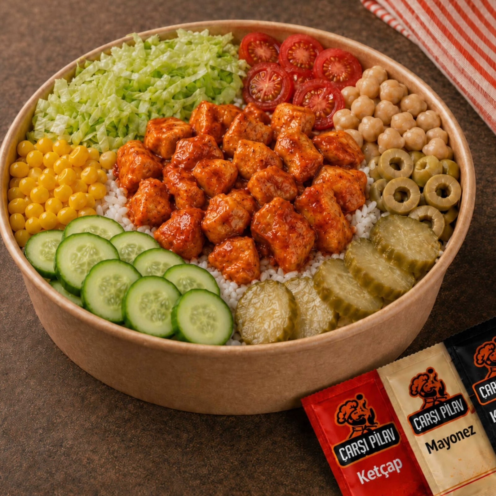 Acı Soslu Tavuklu Pirinçli Bowl