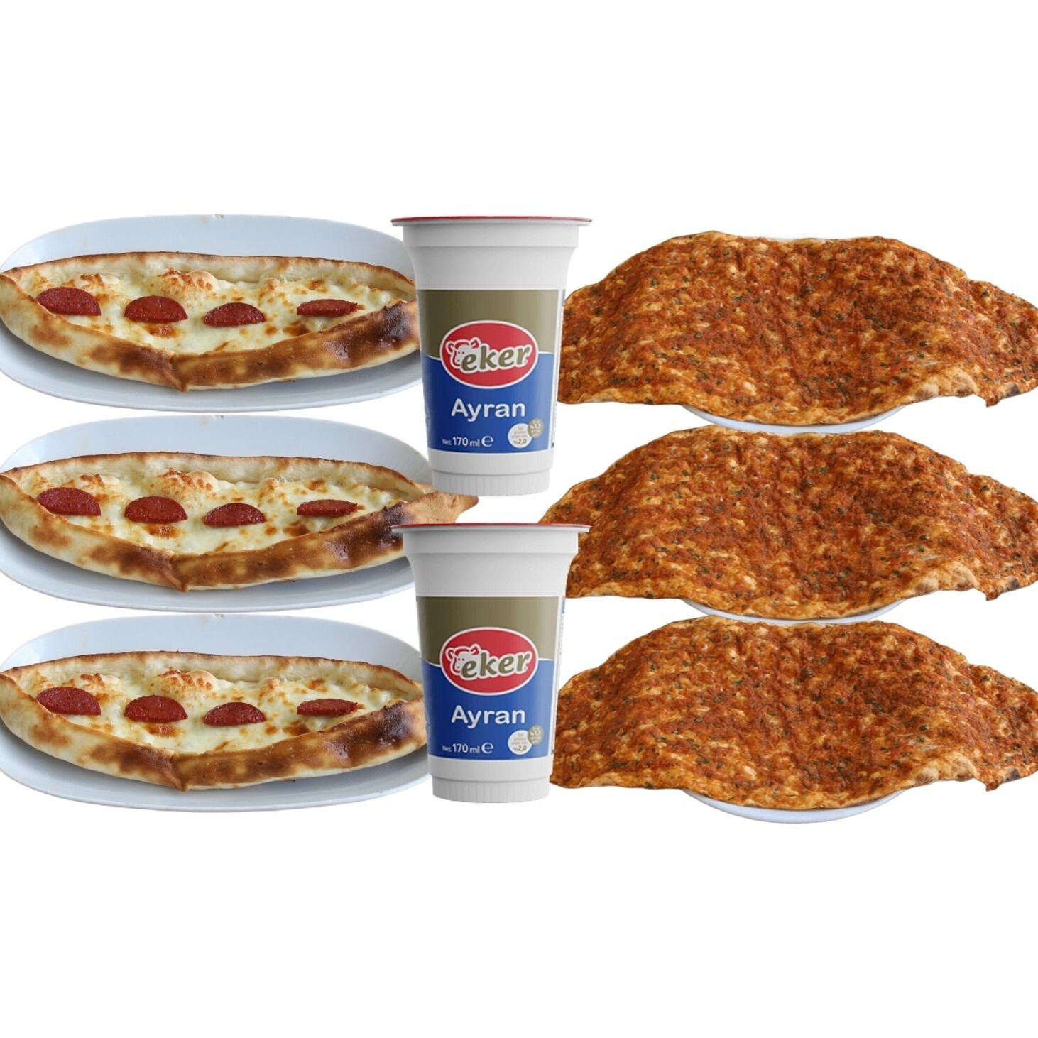 3'lü Sucuklu Kaşarlı Cantık & 3'lü Lahmacun Menü