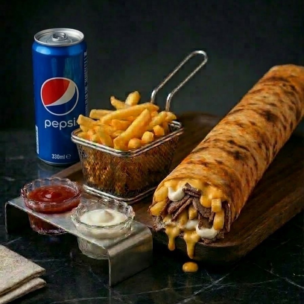 Zurna Et Döner Dürüm Cheddarlı Colalı Menü ( 250 Gr )