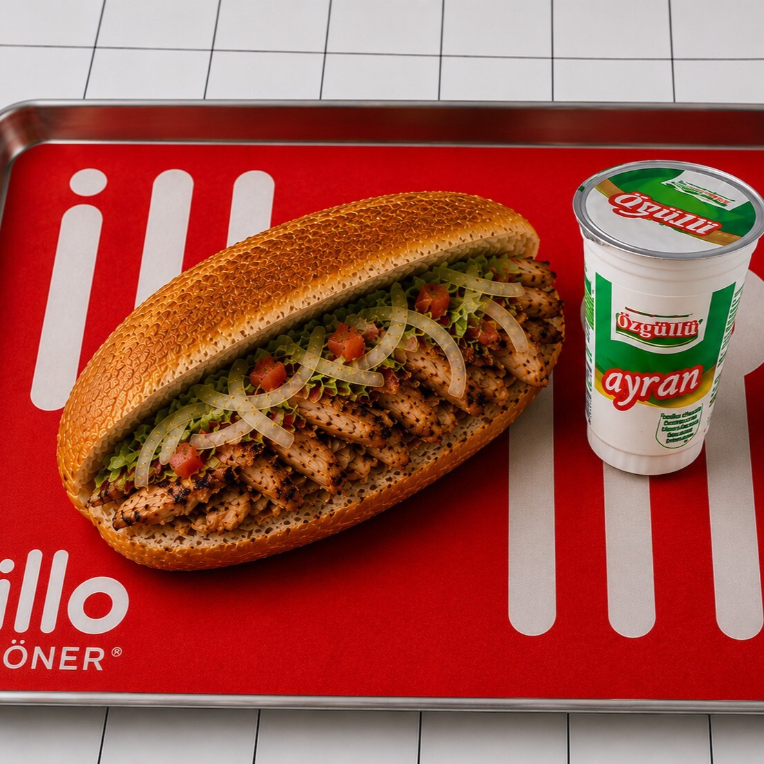 Ekmek Arası Tavuk Döner & Ayran Menü